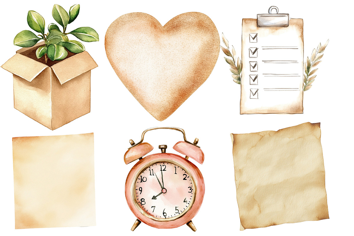 Boho Beige Watercolor Planner, an Illustration by Designworld (Photo 3 of 6)