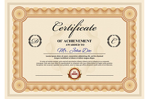 Achievement Certificate, Vector