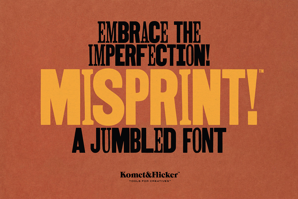 MISPRINT! - A Jumbled Woodtype Font, a Font by Komet & Flicker (Photo 1 of 15)