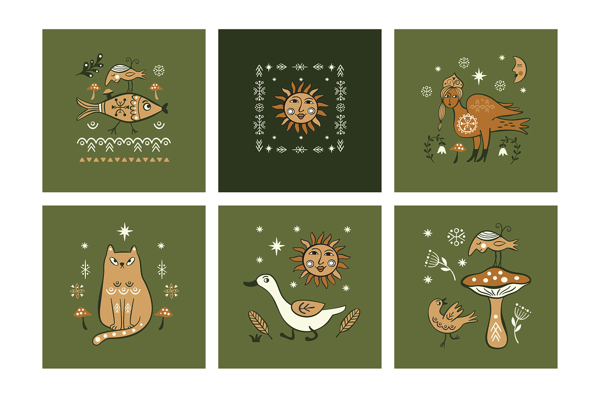 Modern Folk Collection, a Decorative Illustration by lenlis (Photo 11 of 16)