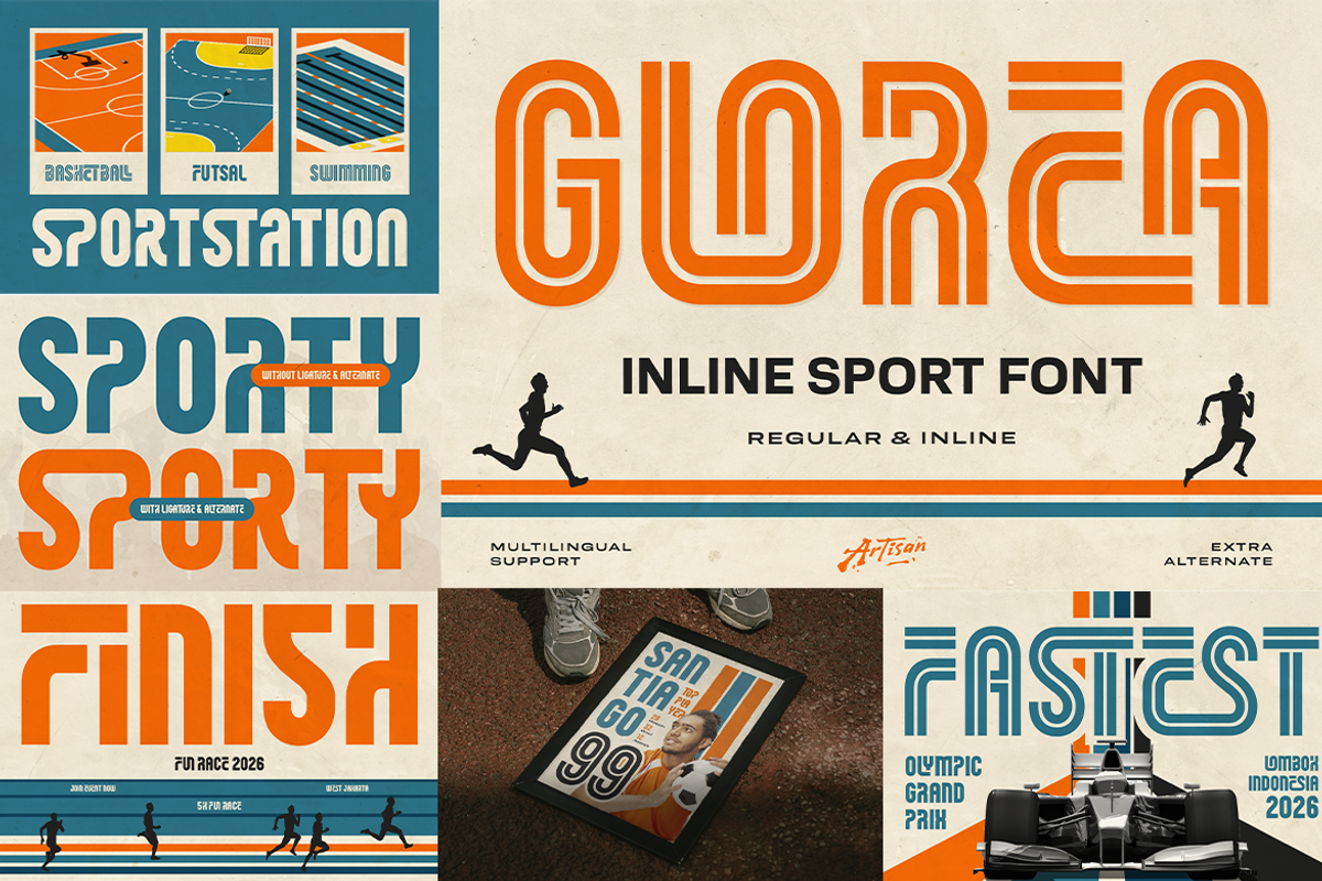 Sport and Action Font Bundle, a Slab Serif Font by Artisan Themes (Photo 3 of 7)
