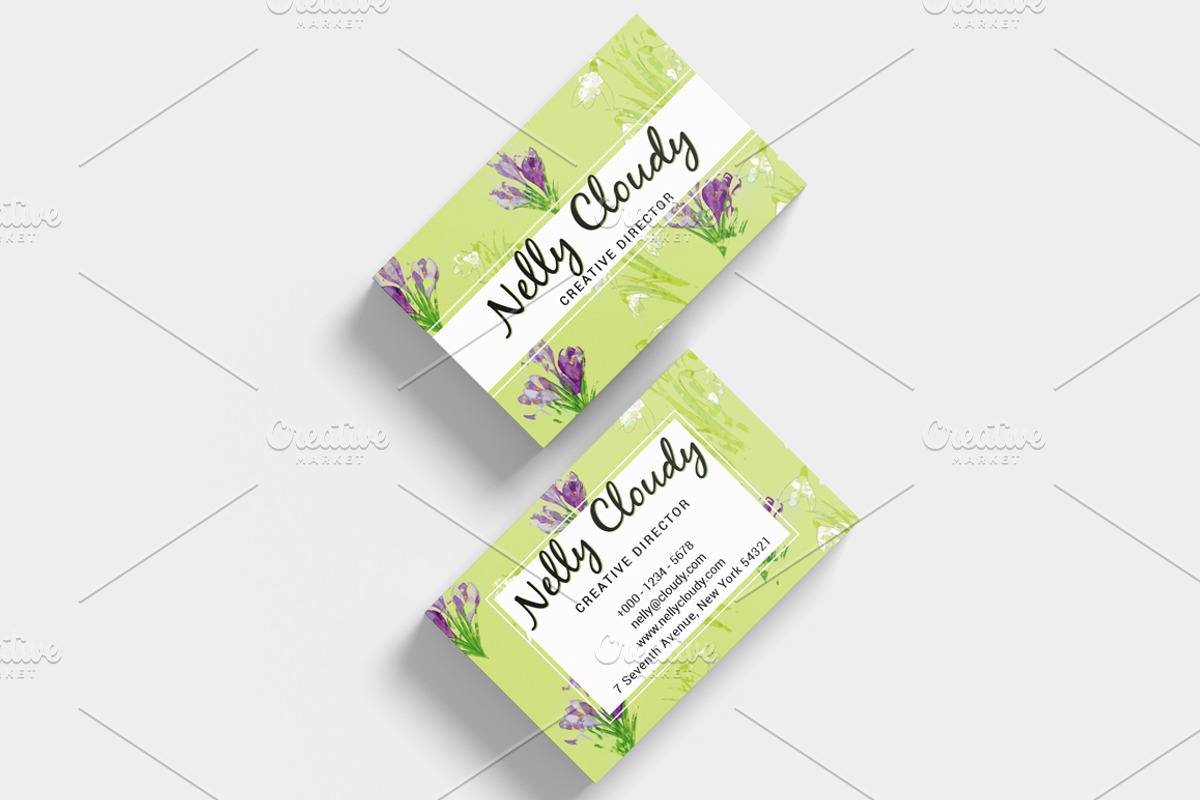 Watercolor Creative Business Card, a Business Card Template by land art (Photo 3 of 10)