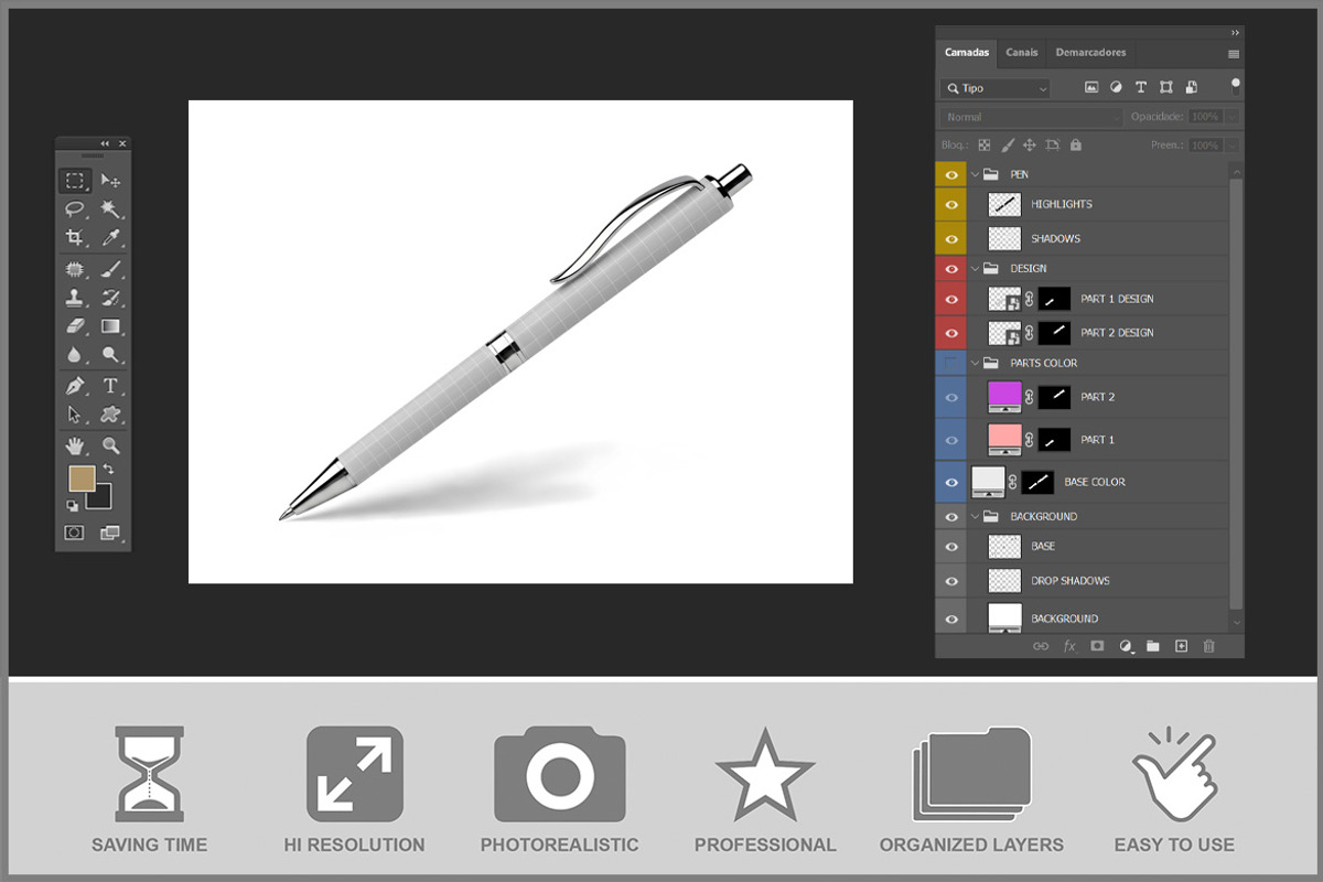 Pen Mockup PSD, a Pens & Pencil Mockup by Bruno's Shop (Photo 3 of 4)
