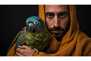 parrot blue crowned conure ai, an Animal Photo by pikepicture