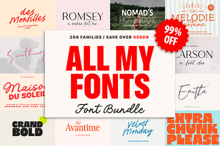 ALL MY FONTS Bundle, a Handwritten Font by supfonts