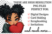 Valentine Holiday Black Girl Clipart, an Illustration by Daily.Designs (Thumbnail 2 of 8)