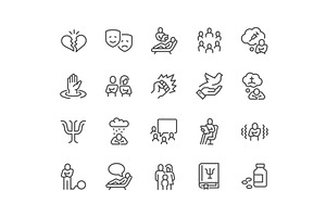 Line Psychology Icons