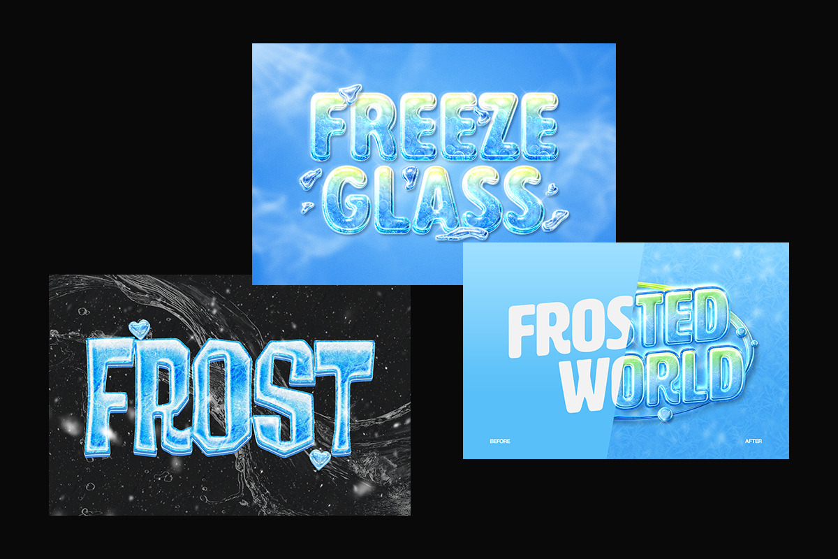 Icy Glass Text Effect, a Layer Style Add-On by Matsero (Photo 2 of 4)