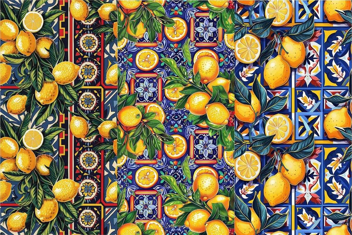 10 Bold Lemons Seamless Patterns, a Pattern Graphic by Inknfolly (Photo 3 of 6)