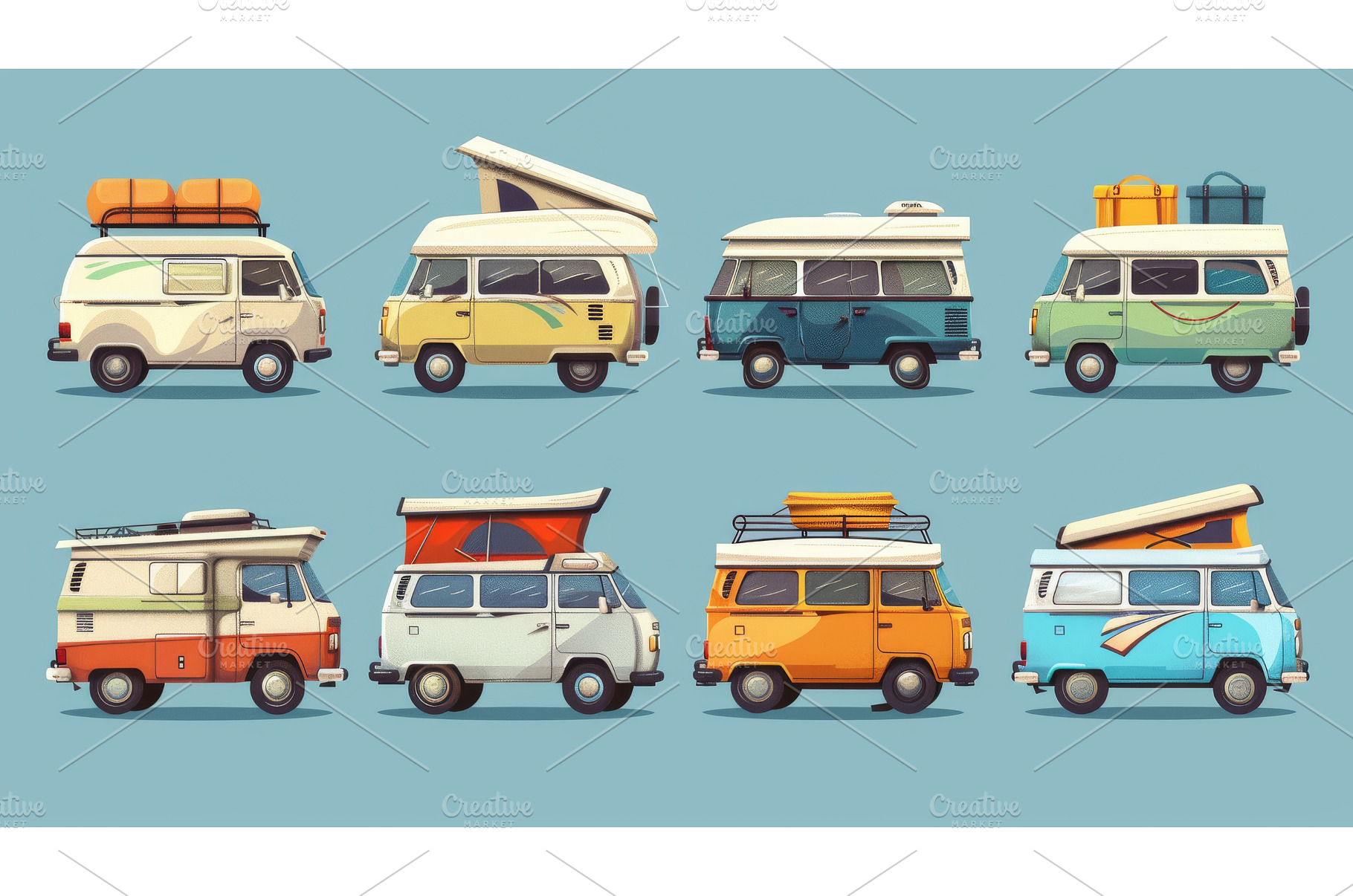 A vintage rv trailer with baggage on, a Transportation Photo by ZinetroN