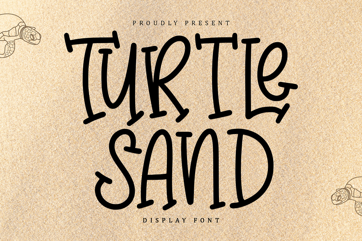 Turtle Sand | Display Font, a Handwritten Font by esamaradany (Photo 1 of 7)