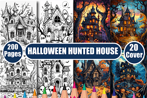 Halloween Hunted House Coloring Book