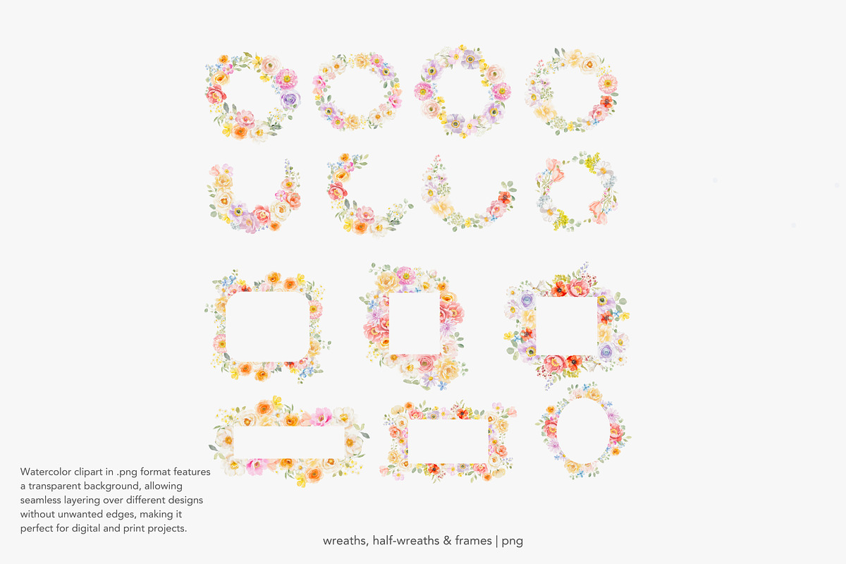 watercolor spring blossoms huge set, a Decorative Illustration by Patishop Art (Photo 20 of 20)