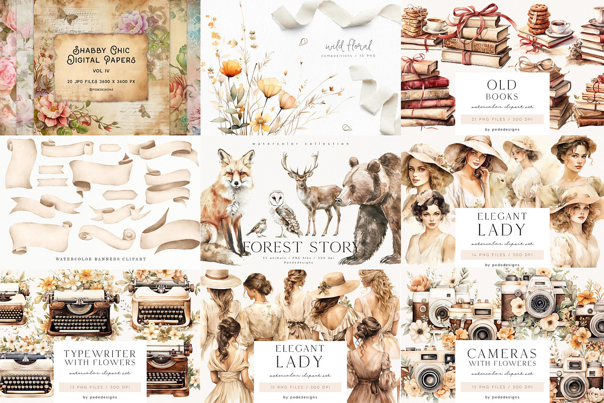 Scrapbooking Bundle II, a Decorative Illustration by PeDe Designs (Photo 6 of 11)