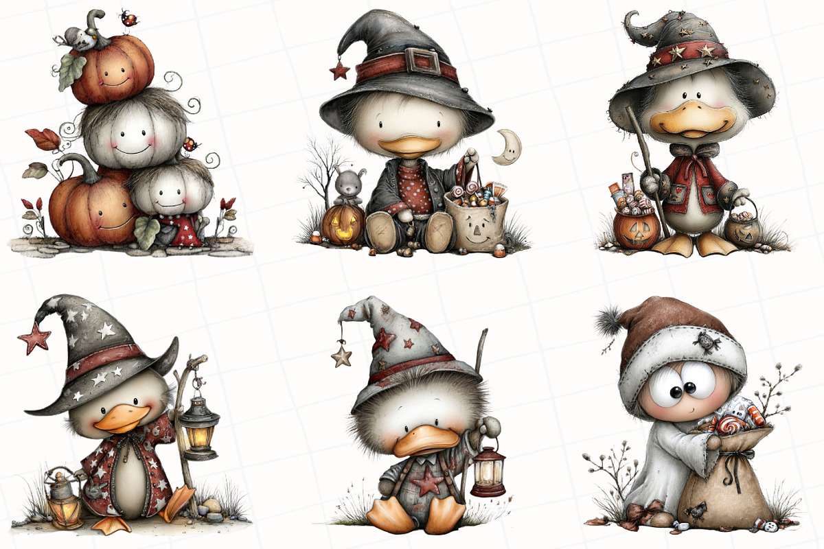 Whimsical Halloween Clipart Bundle, an Illustration by OK Design (Photo 2 of 6)