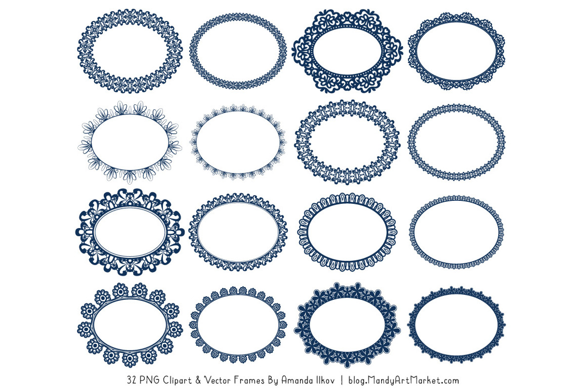 Navy Round Lace Frames, an Illustration by Amanda Ilkov (Photo 4 of 5)