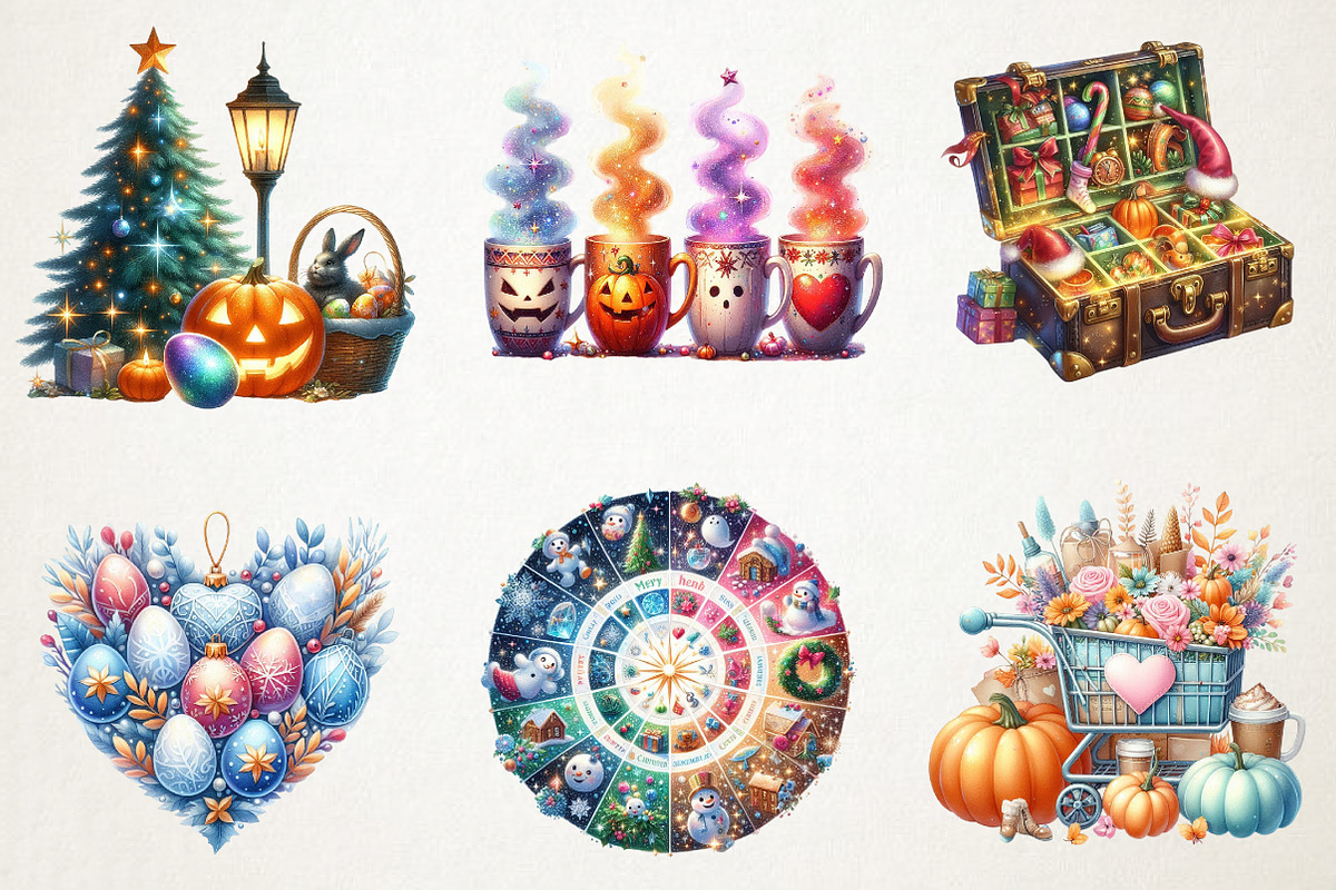 All-in-One Seasonal Holiday Clipart, an Illustration by RobertsArt (Photo 7 of 7)