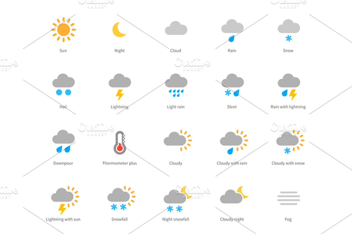 Weather colored icons