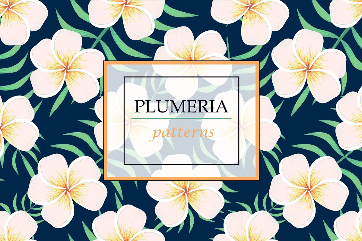 Plumeria flower patterns, a Pattern Graphic by Dasha_D (Photo 1 of 4)