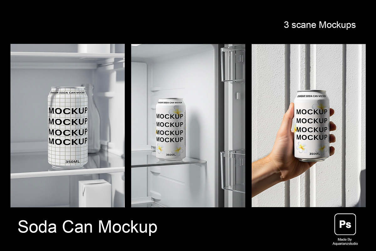Soda Can Mockup, a Product Mockup by Aquarianz Studio (Photo 1 of 3)