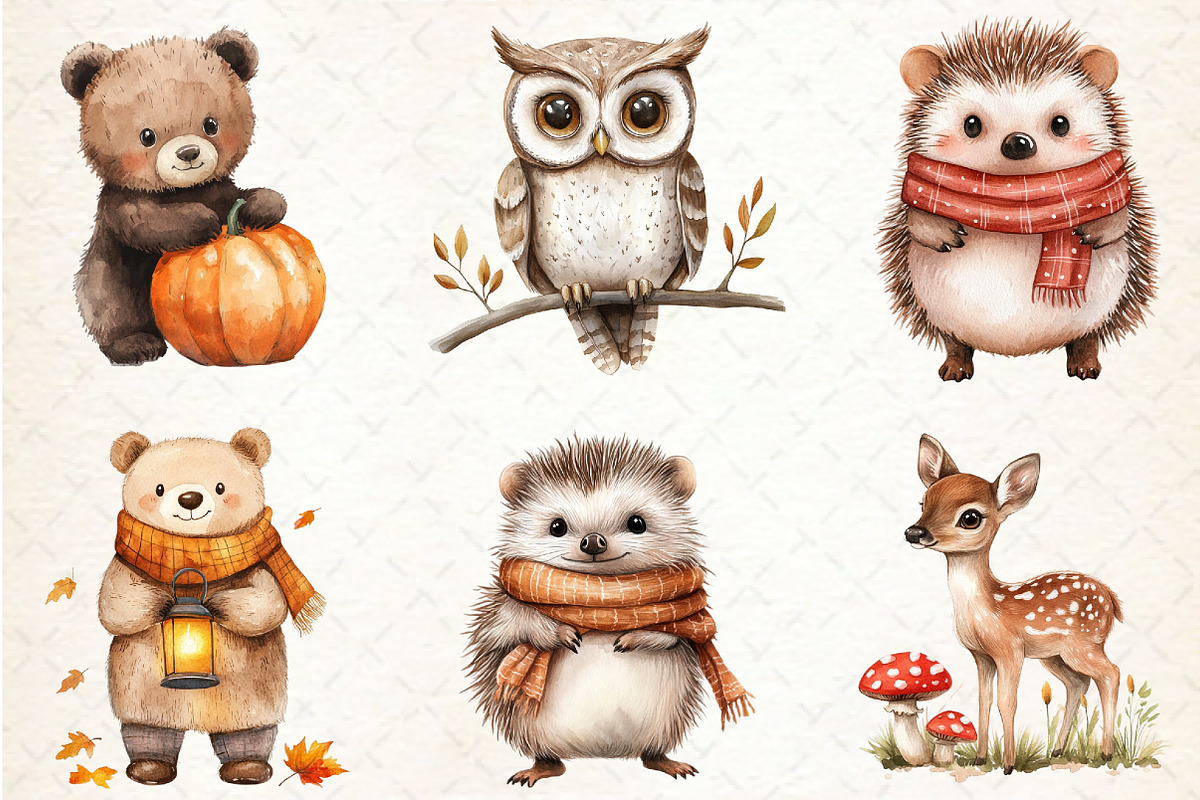 Autumn Forest Animal Clipart, an Illustration by Rose Art (Photo 4 of 4)