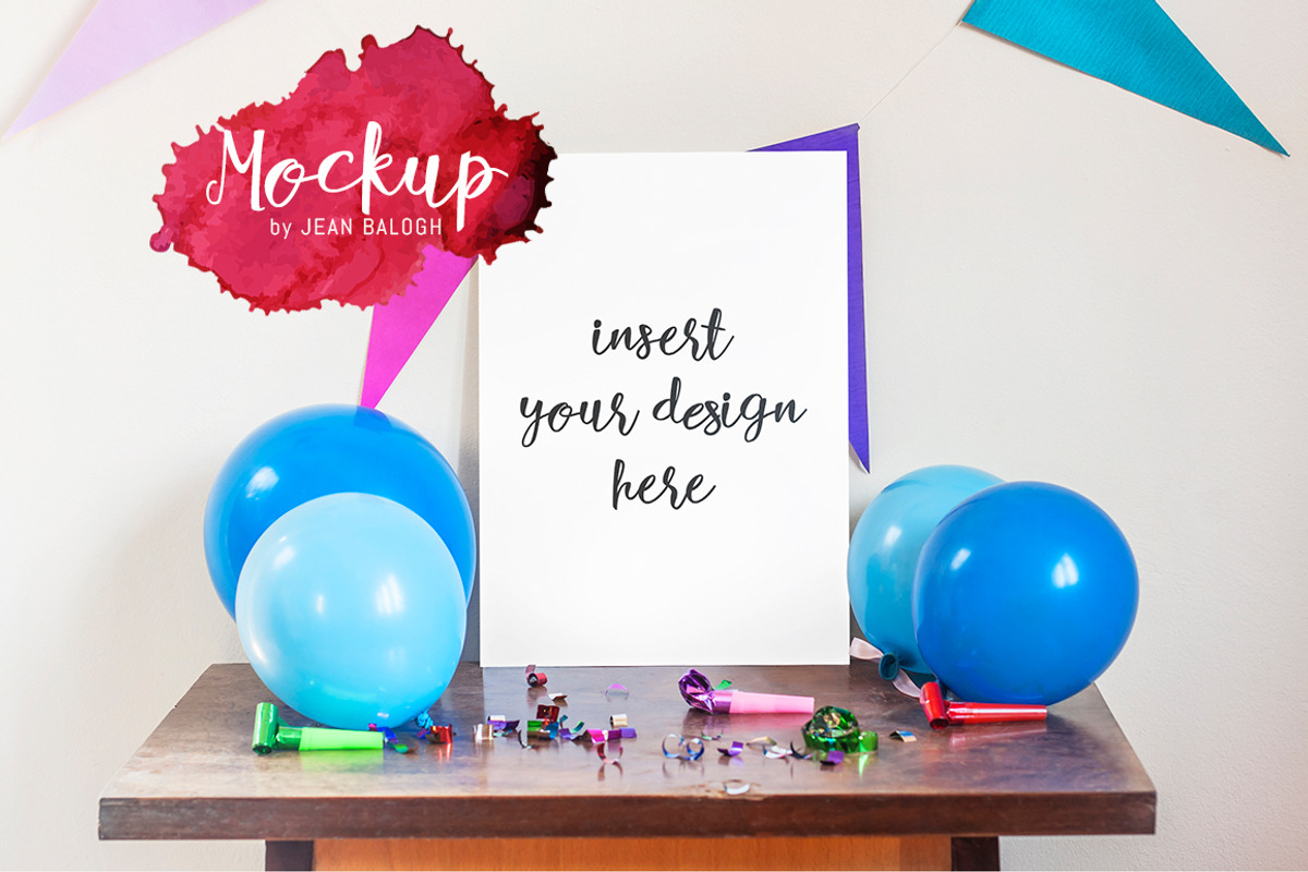 Party Mockup With Blue Elements, a Presentation Template by Jean Balogh