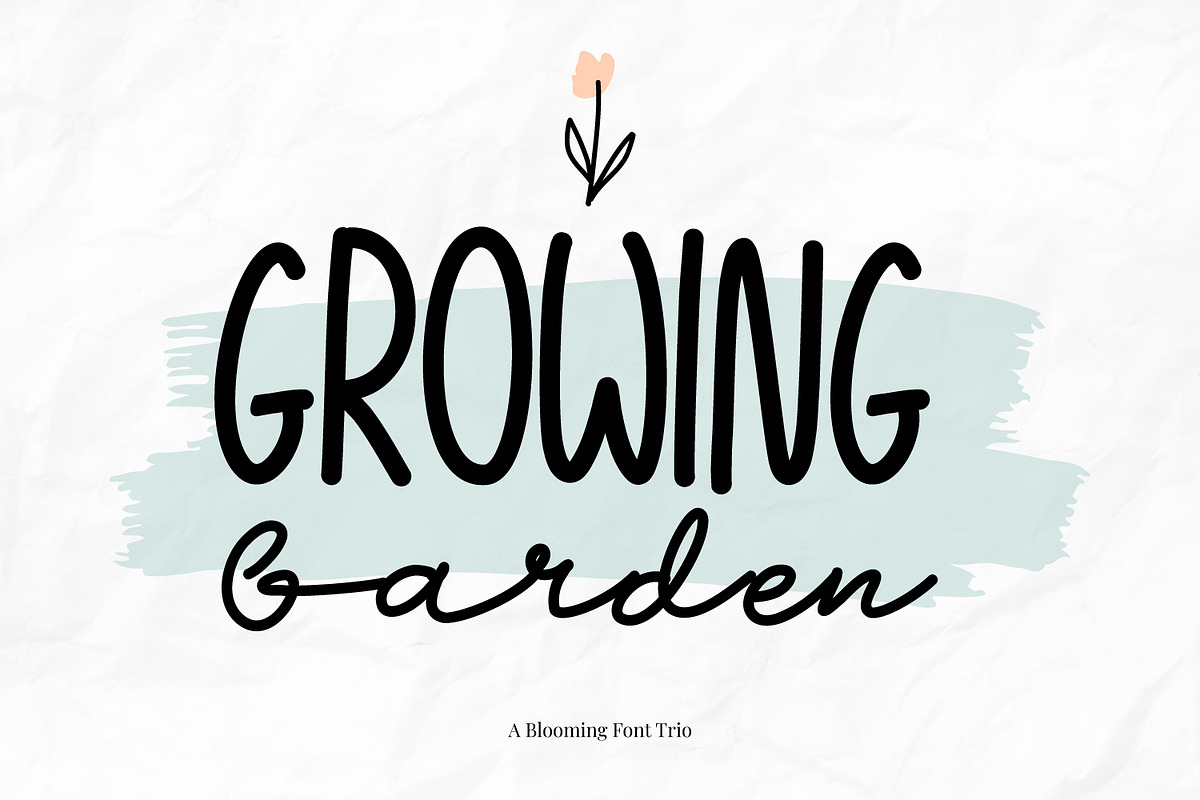 Growing Garden Blooming Font Trio, a Script Font by Helotype (Photo 1 of 8)