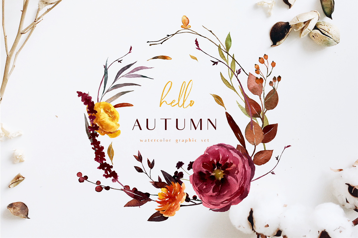 Hello autumn - watercolor collection, a Seasonal Illustration by Youksy (Photo 1 of 17)