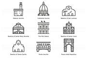 Landmarks of Italy - Florence, an Outline Icon by Jozsef Balazs-Hegedus (Thumbnail 2 of 7)