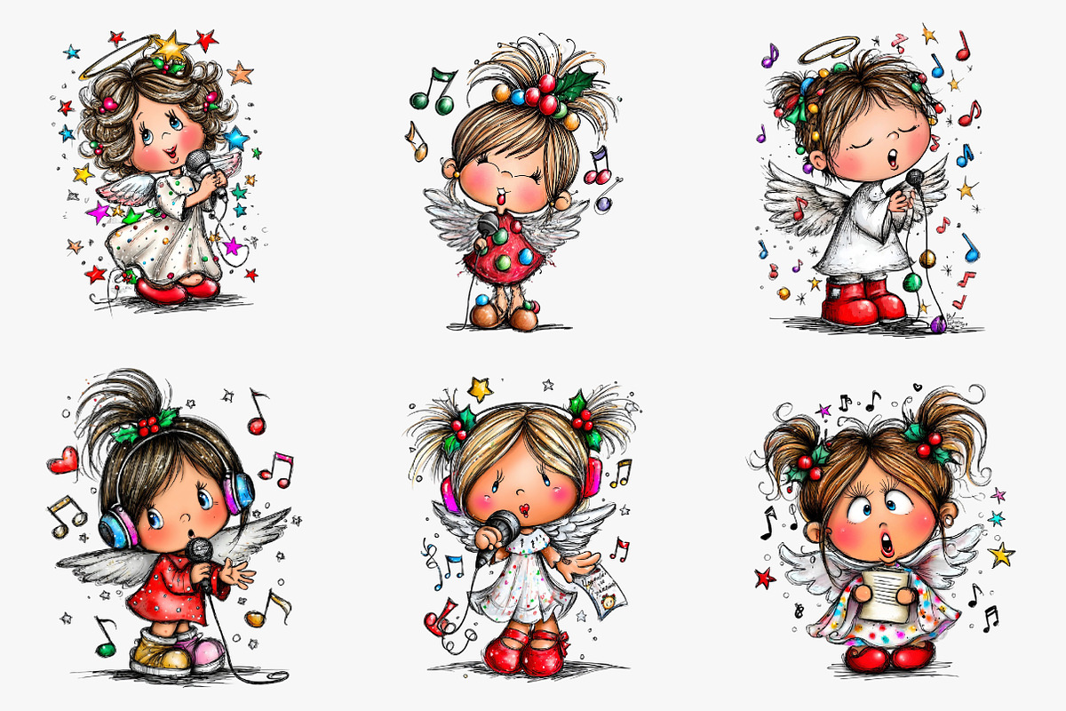 Cartoon-style Christmas Angel, an Illustration by CreationArt (Photo 4 of 5)