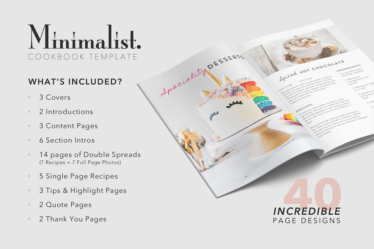 Minimalist Cookbook Canva Template, a Presentation Template by White Dreamers (Photo 2 of 10)