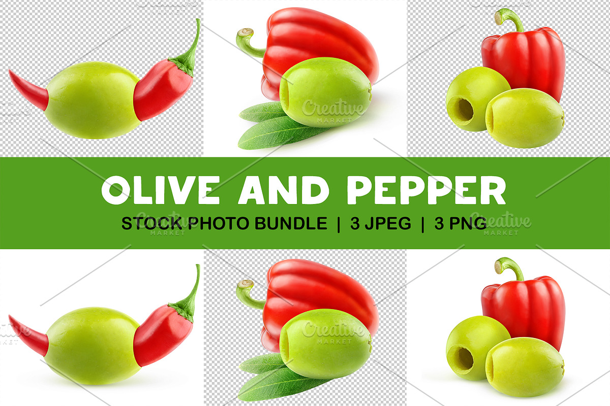 Pitted olives and peppers