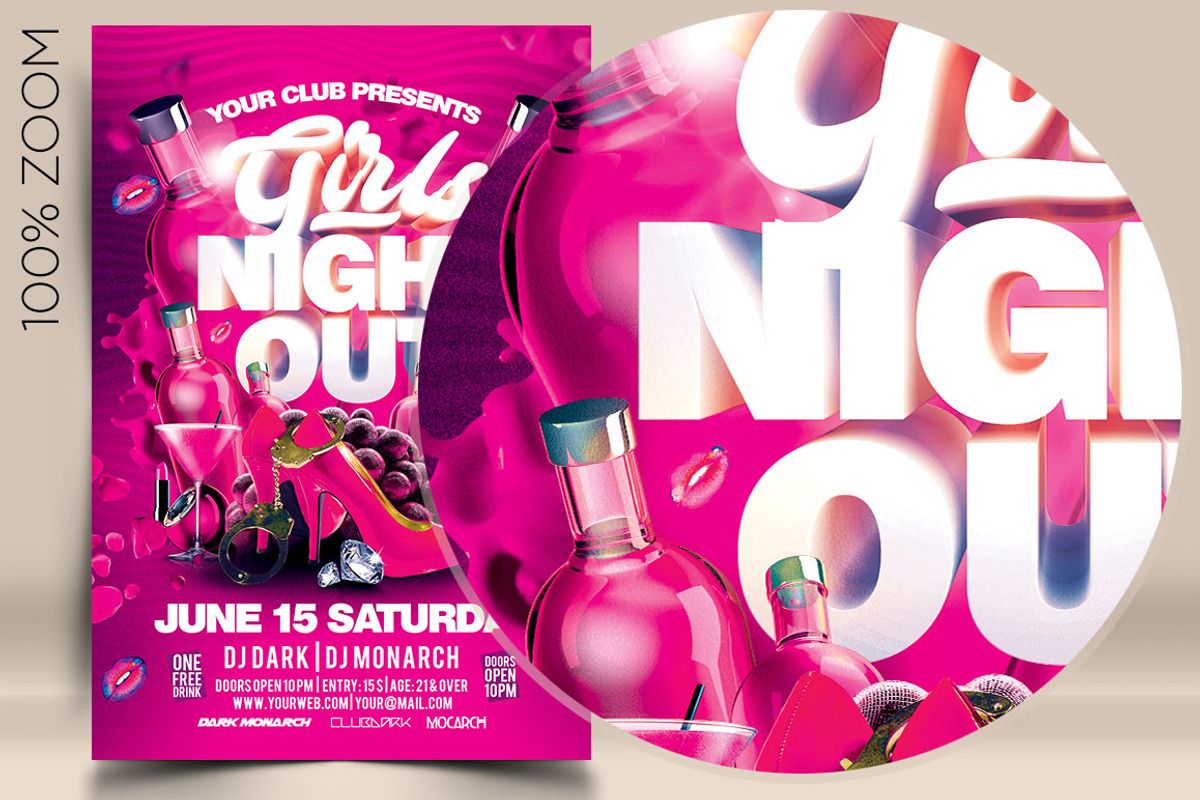 Girls Night Out Flyer, a Flyer Template by darkmonarch (Photo 2 of 4)