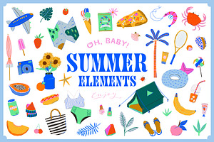 Summer Clipart, Prints, Quotes