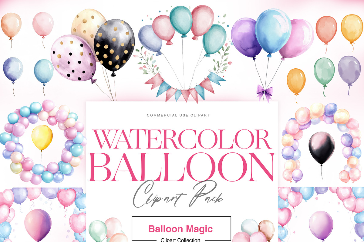 Balloon Clipart, Wedding Balloon PNG, an Object Illustration by BrushstrokeArtGB (Photo 1 of 9)