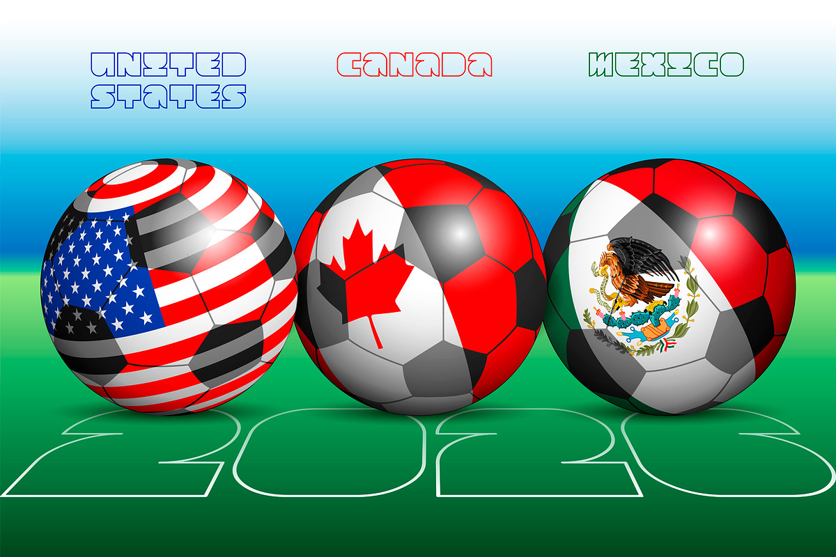 Football balls & flags of the 2026, a Sport Illustration by frizio (Photo 1 of 3)