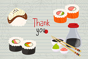 Sushi Illustrations, Japanese Food, a Food Illustration by ArtVarStudio (Thumbnail 3 of 3)