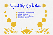 Yellow Otomi Oil Florals, a Texture Graphic by Minky Moo Creations (Thumbnail 2 of 18)