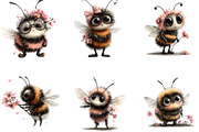 Whimsical Spring Bee Clipart PNG, an Illustration by Designking (Thumbnail 5 of 5)