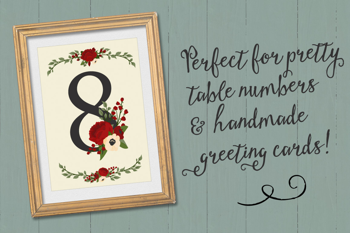 Christmas Floral Number Vectors, an Illustration by Amanda Ilkov (Photo 4 of 5)