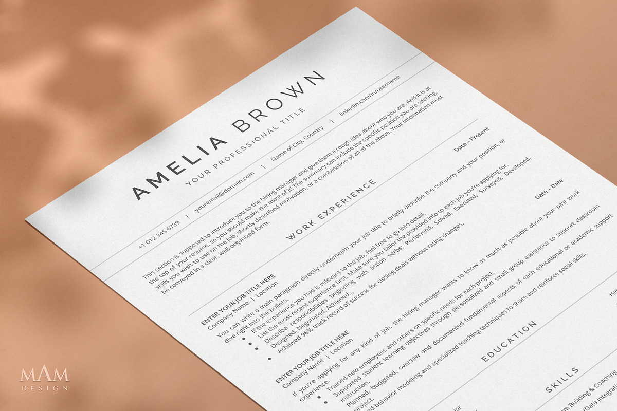 ATS Resume Template Word Google Docs, a Resume Template by MAM Design (Photo 4 of 10)