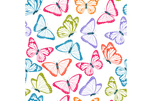 Color Flying Butterflies