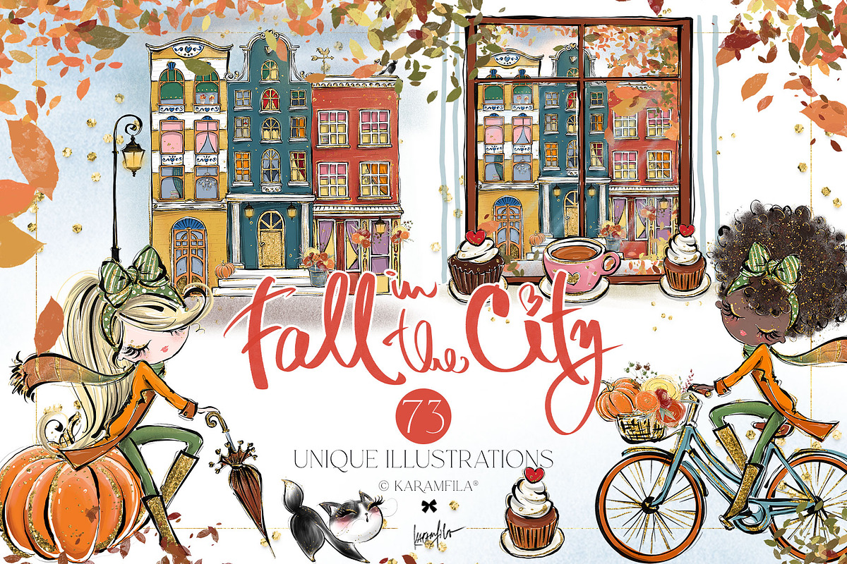Fall City Autumn Bike PNG Clipart, a Seasonal Illustration by KaramfilaS (Photo 2 of 11)