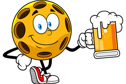 Pickleball Character Holding A Beer