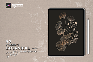 80 Procreate Sketch Botanical Stamp