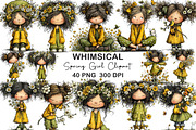 Whimsical Spring Girl Clipart, an Illustration by CraftArtStudio (Thumbnail 1 of 6)