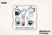 Funny Coffee Doodle PNG Bundle, an Object Graphic by GlitterCraft (Thumbnail 26 of 61)