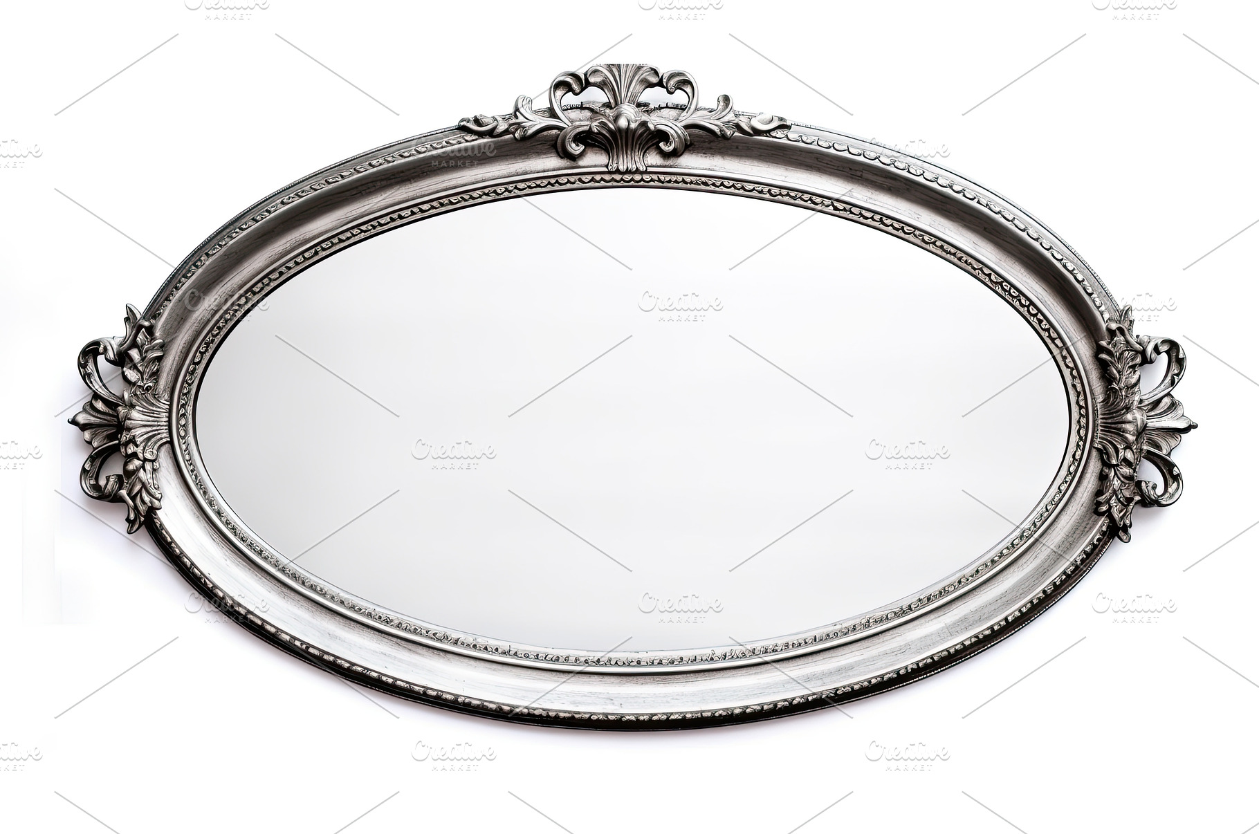 mirror silver oval ai generated, an Arts & Entertainment Photo by pikepicture