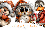Funny Christmas Animals Collection, a Seasonal Illustration by CreationArt (Thumbnail 1 of 7)