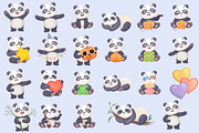 Cute Panda Clipart Set, an Illustration by LikaYu (Thumbnail 3 of 8)